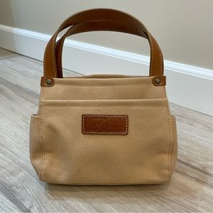 Vintage Fossil N. 054 Leather Burlap Purse